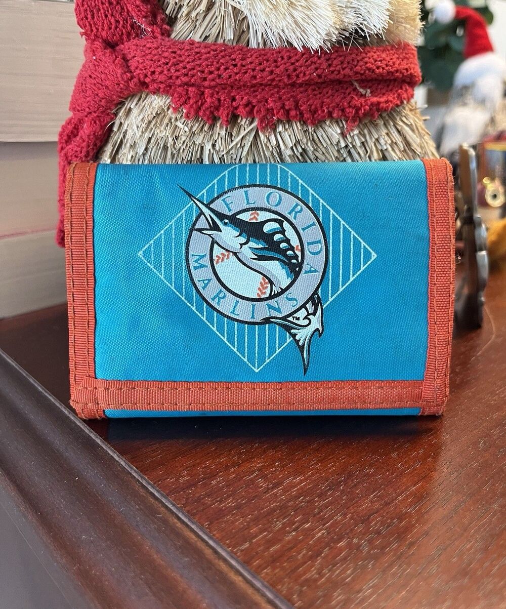Vintage 1990’s MLB Florida Marlins Baseball Trifold Wallet Logo Merch RARE